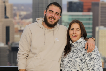 Joni and his mother in Pittsburgh